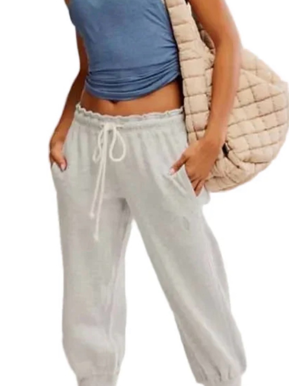 FP Movement by Free People Flutter Cropped Gray Drawstring Joggers never worn! - Picture 2 of 5